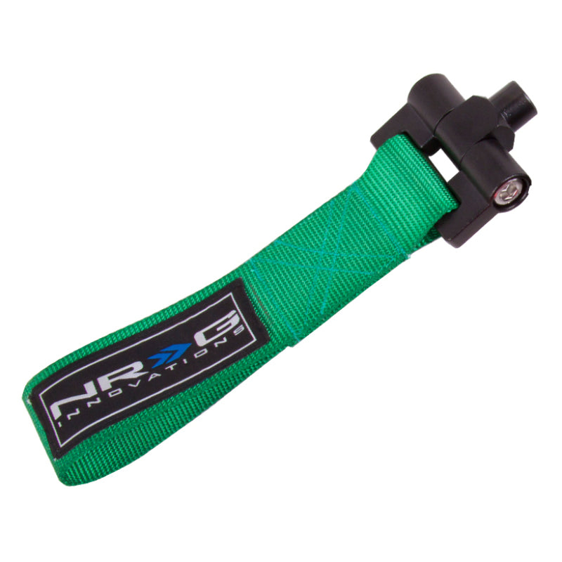 NRG Bolt-In Tow Strap Green - Nissan 370Z 08+ / Infiniti G37 08+ (5000lb. Limit)