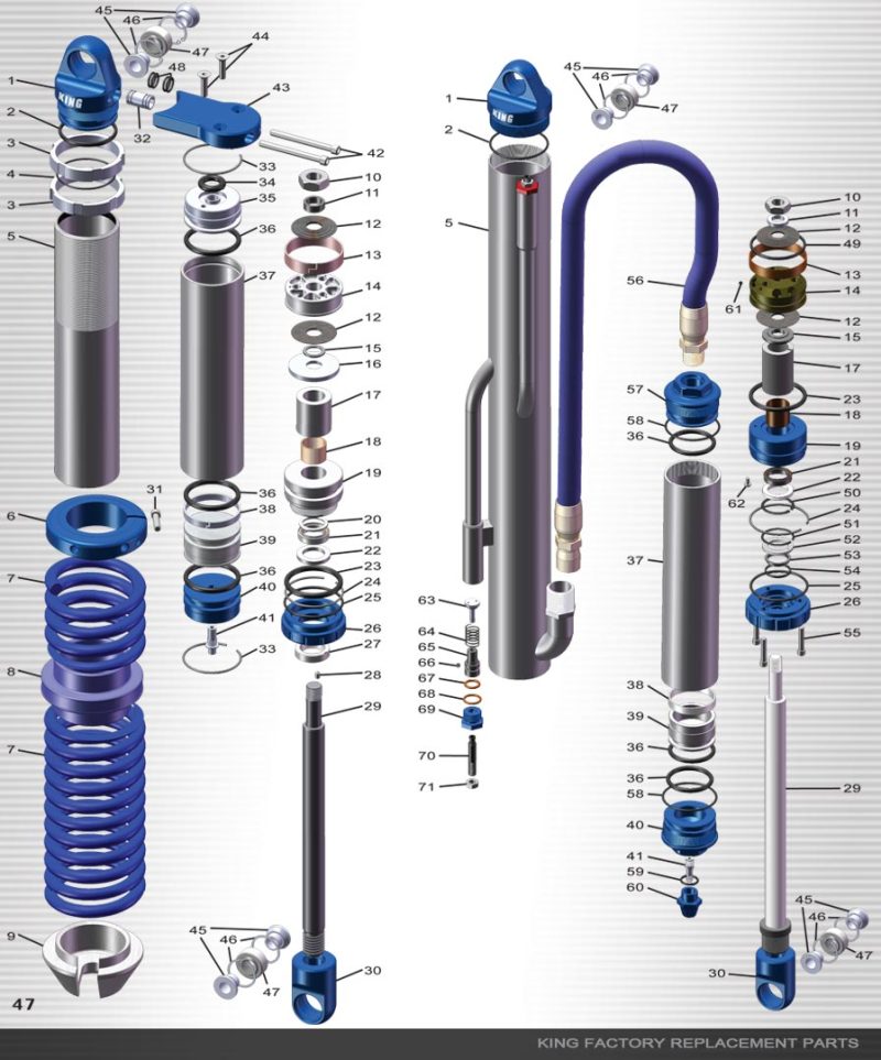 King Shocks 2.5 PR Cyl Smooth OD E/C Jeep Jk Rear 3 Teraflex