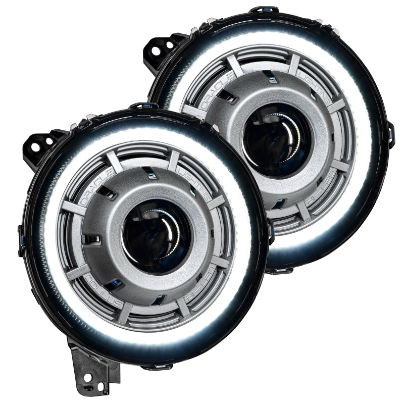 Oracle Oculus Bi-LED Projector Headlights for Jeep JL/Gladiator JT Satin Silver 5500K