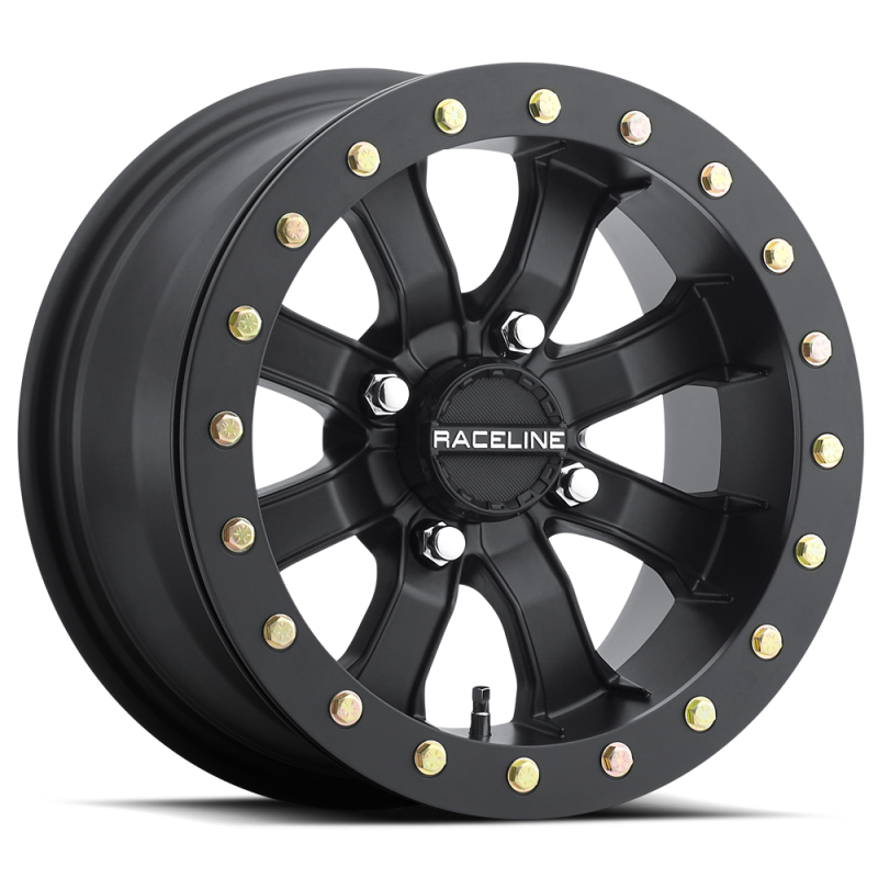 Raceline A71B Mamba 14x8in / 4x137 BP / 0mm Offset / 110.18mm Bore - Satin Black Beadlock Wheel