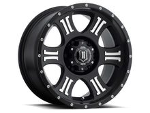 Load image into Gallery viewer, ICON Shield 17x8.5 6x135 6mm Offset 5in BS 87.1mm Bore Satin Black/Machined Wheel