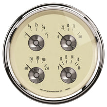 Load image into Gallery viewer, AutoMeter Gauge Quad 5in. 0 Ohm(e) to 90 Ohm(f) Elec Prestige Antq. Ivory