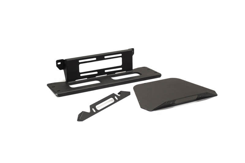 Close-up view of the 2021 Ford F-150 Stealth Fighter Winch Kit parts, showcasing their robust build by Addictive Desert Designs.