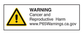 Warning label regarding cancer and reproductive harm for aFe Super Stock Induction System Pro 5R Media for 2015-2020 Ford F-150 V8-5.0L.