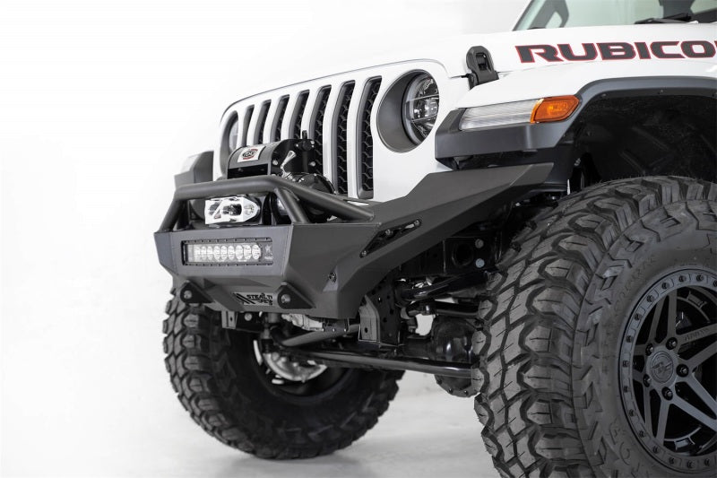 Addictive Desert Designs 2020 Jeep Gladiator JT Stealth Fighter Front Bump w/ Top Hoop & Winch Mount-Bumpers - Steel-San Diego Overlanding-Addictive Desert Designs