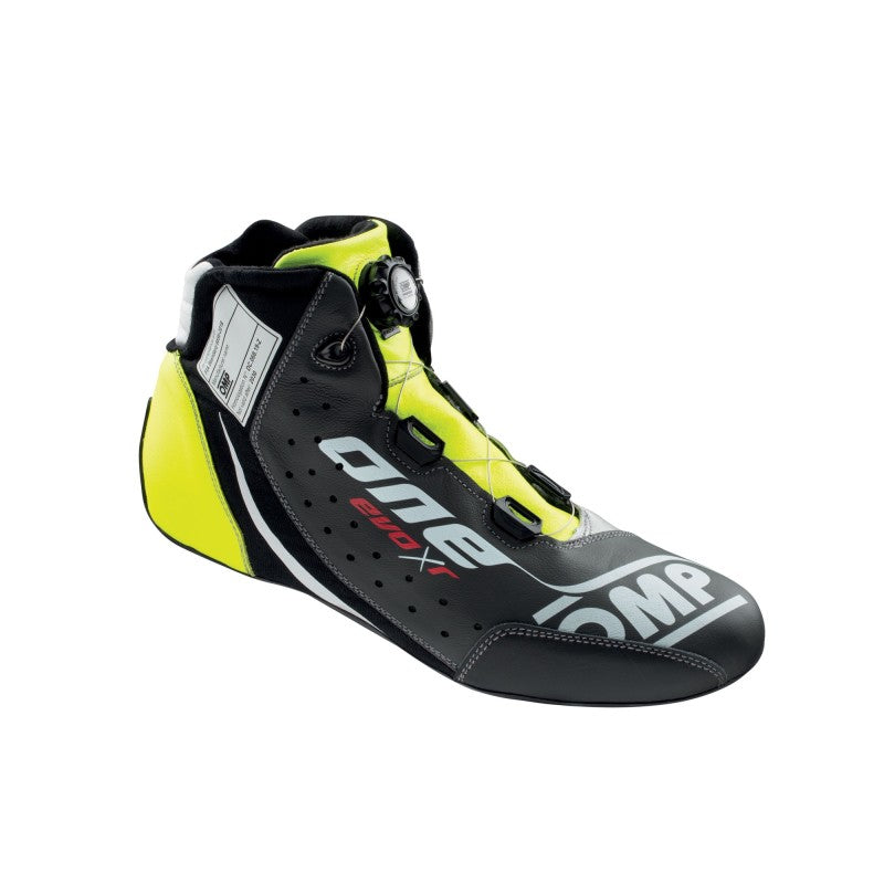 OMP One Evo X R Shoes Black/Silver/Fluorescent Yellow - Size 39 (Fia 8856-2018)