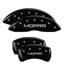 Load image into Gallery viewer, MGP 4 Caliper Covers Engraved Front &amp; Rear With out stripes/Dodge Black finish silver ch