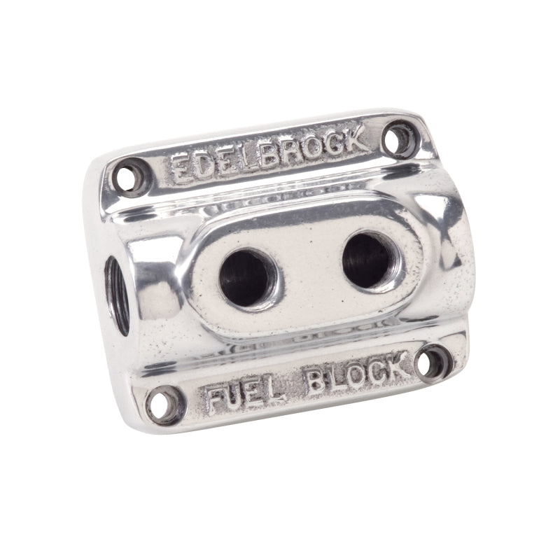 Edelbrock Polished Fuel Block Dual Carb