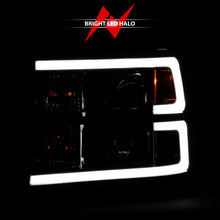 Load image into Gallery viewer, ANZO 2007-2013 GMC Sierra 1500 Projector Headlight Plank Style Black w/ Clear Lens Amber