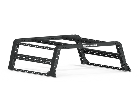 Road Armor Universal 6-1/2ft Beds TRECK Adj Bed Rack w/Strap/Rails - Tex Blk (w/o Brackets)