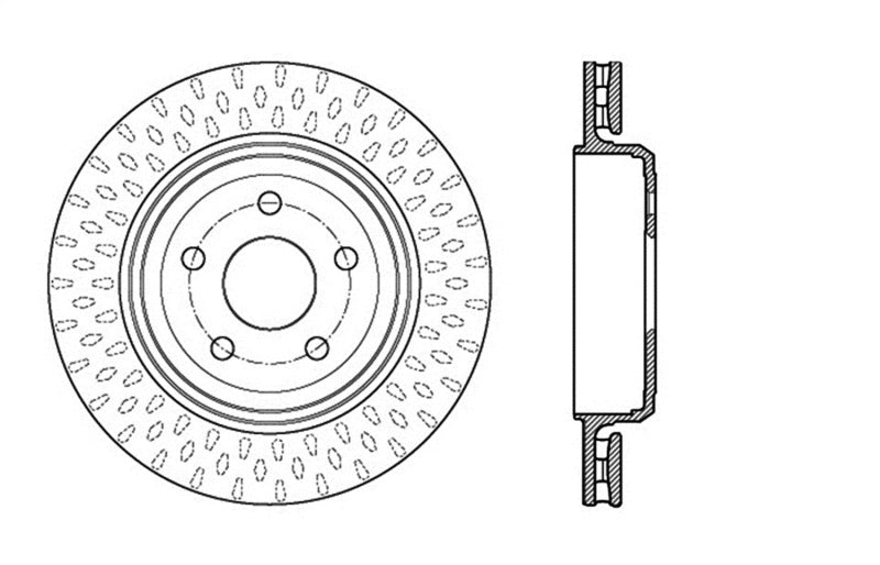 StopTech 12-15 Jeep Cherokee SRT8 Sport Slotted & Drilled Rear Driver Side Brake Rotor