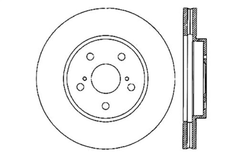 StopTech 04 Lexus RX330 SportStop Slotted & Drilled Left Rear Rotor