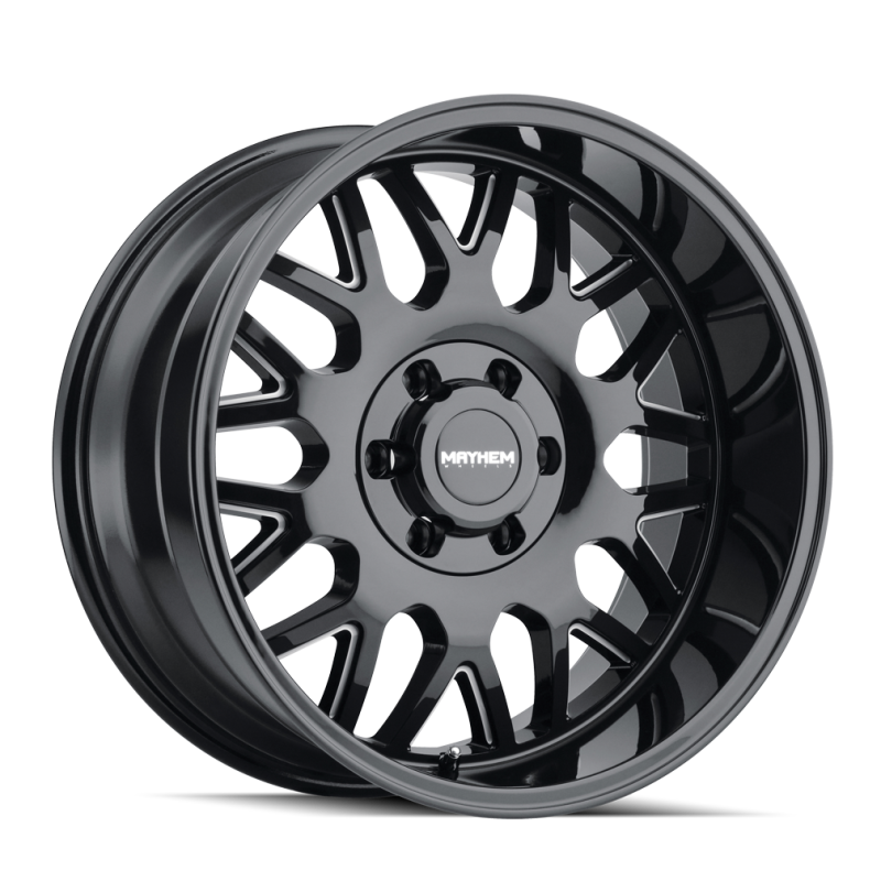 Mayhem 8110 Tripwire 20x9 / 8x165.1 BP / 0mm Offset / 130.8mm Hub Black w/ Milled Spokes Wheel