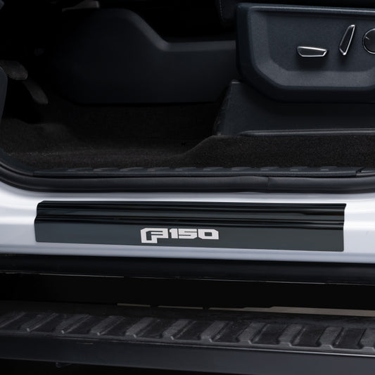 Putco 15-20 Ford F-150 - SuperCrew w/ F-150 Etching (4pcs) Black Platinum Door Sills