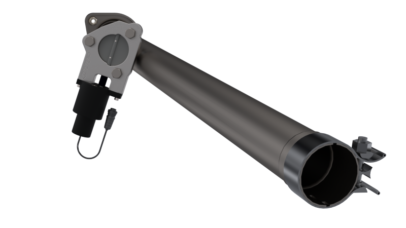 2015-2020 Ford F-150 QTP Aggressor Cutout Pipe by QTP - sleek design with actuator component for enhanced exhaust performance.