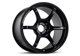Advan RG-4 18x9.5 +45 5-120 Semi Gloss Black Wheel, featuring a sleek design with multiple spokes and a semi-gloss finish, perfect for enhancing your vehicle's style.