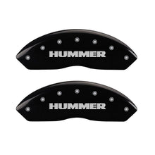 Load image into Gallery viewer, MGP 4 Caliper Covers Engraved Front &amp; Rear Hummer Black finish silver ch