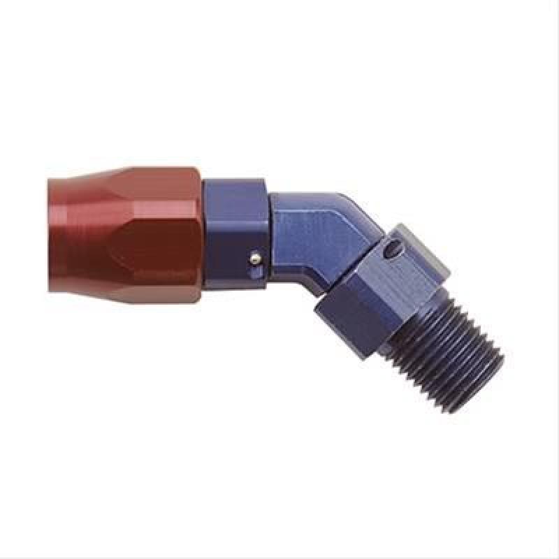 Fragola -6AN x 45 Degree Hose End x 1/8 NPT - Black