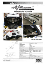 Load image into Gallery viewer, HKS 17+ Honda Civic Si Sedan (FC) Hi-Power Muffler Exhaust