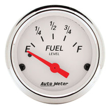 Load image into Gallery viewer, Autometer Arctic White 52mm 0-30 OHM Short Sweep Electronic Fuel Level Gauge