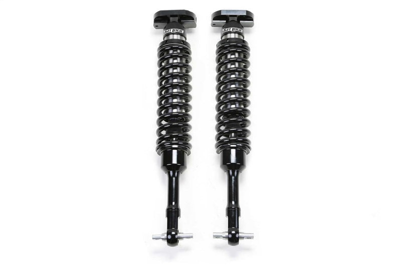 Fabtech 15-18 Ford F150 4WD 2in Front Dirt Logic 2.5 Coilovers showing a pair of high-performance coilover shocks designed for off-road vehicles.