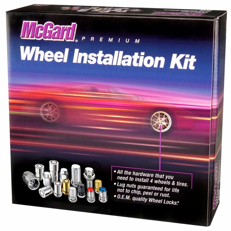 McGard 5 Lug Hex Install Kit w/Locks (Cone Seat Nut) M14X1.5 / 13/16 Hex / 1.945in. Length - Chrome