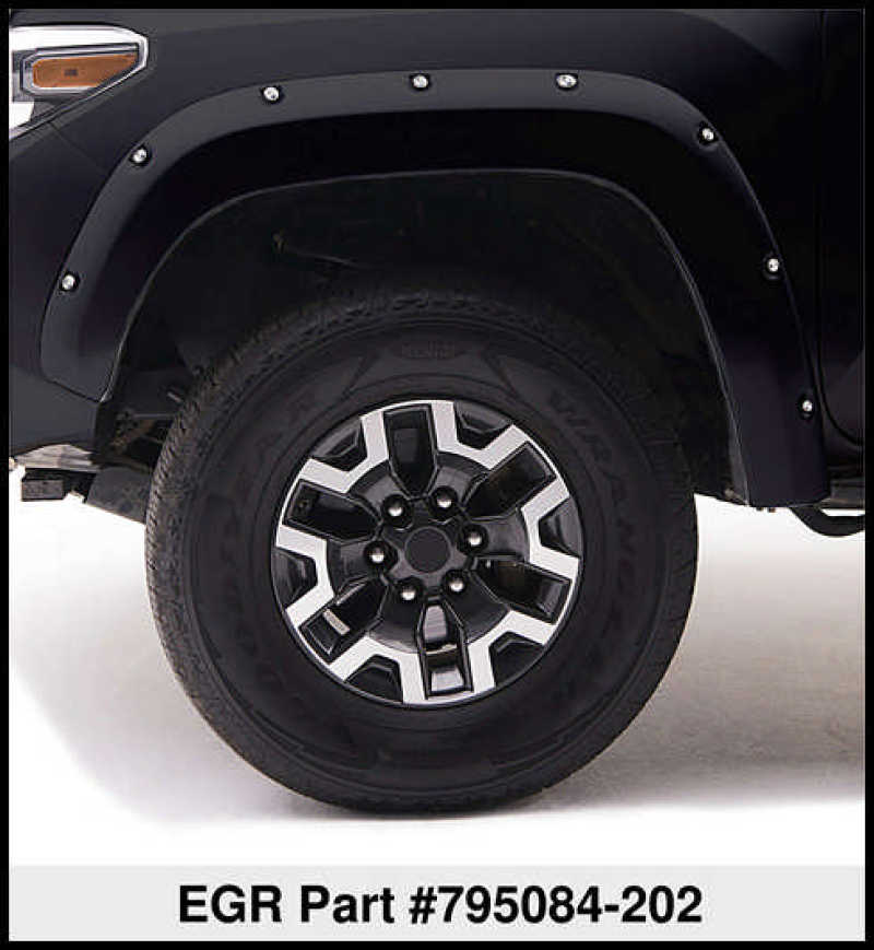 EGR 16+ Toyota Tacoma w/Mudflap Bolt-On Look Color Match Fender Flares - Set - Black