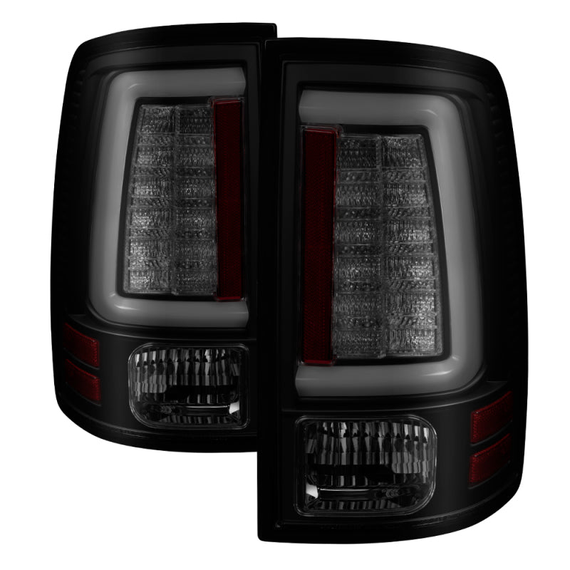 Spyder 13-14 Dodge Ram 1500 Light Bar LED Tail Lights - Black Smoke ALT-YD-DRAM13V2-LED-BSM