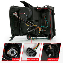 Load image into Gallery viewer, ANZO 2007-2013 GMC Sierra 1500 Projector Headlight Plank Style Black w/ Clear Lens Amber