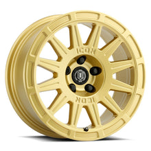 Load image into Gallery viewer, ICON Ricochet 17x8 5x4.5 38mm Offset 6in BS - Gloss Gold Wheel