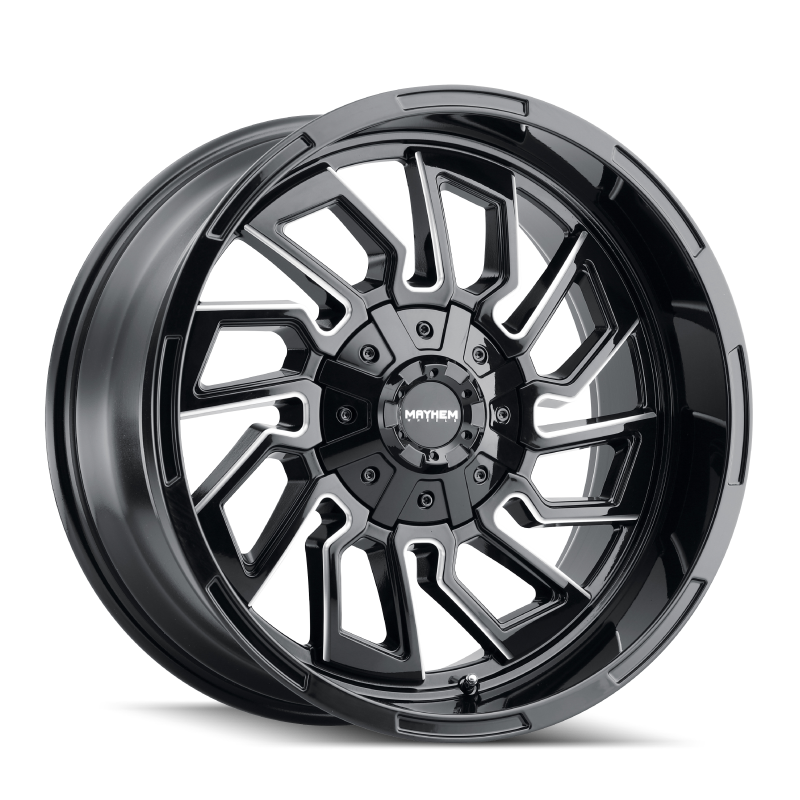 Mayhem 8111 Flywheel 22x10 / 8x180 BP / -19mm Offset / 124.1mm Hub Black w/ Milled Spokes Wheel