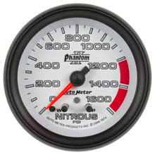 Load image into Gallery viewer, Autometer Phantom II Nitrous Pressure 2 5/8in 1600 psi Stepper Motor Gauge with Peak and Warning