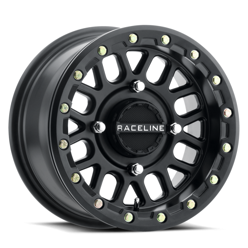 Raceline A92B Podium 14x7in / 4x137 BP / 10mm Offset / 110.18mm Bore - Satin Black Beadlock Wheel