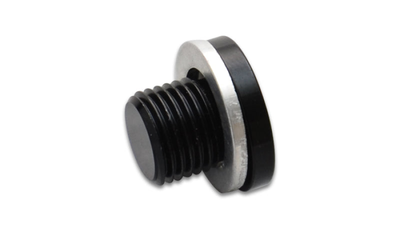 Vibrant M10 x 1.25 Metric Aluminum Port Plug with Crush Washer