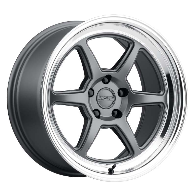 Kansei K14G Roku 18x9.5in / 5x112 BP / 22mm Offset / 66.56mm Bore - Grey & Machined Lip Wheel