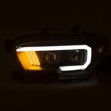 Load image into Gallery viewer, ANZO 2016-2017 Toyota Tacoma Projector Headlights w/ Plank Style Design Black/Amber w/ DRL