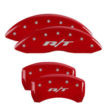 Load image into Gallery viewer, MGP 4 Caliper Covers Engraved Front &amp; Rear With out stripes/Durango Red finish silver ch