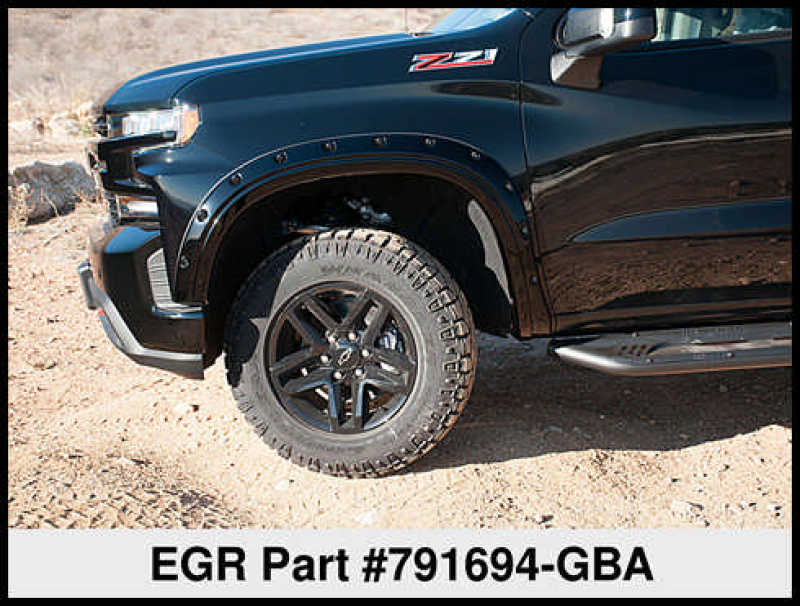 EGR 19-22 Chevrolet Silverado 1500 Traditional Bolt-On Look Fender Flares Black Set Of 4