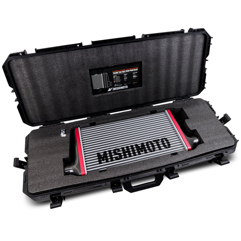 Mishimoto Universal Carbon Fiber Intercooler - Matte Tanks - 525mm Black Core - S-Flow - P V-Band