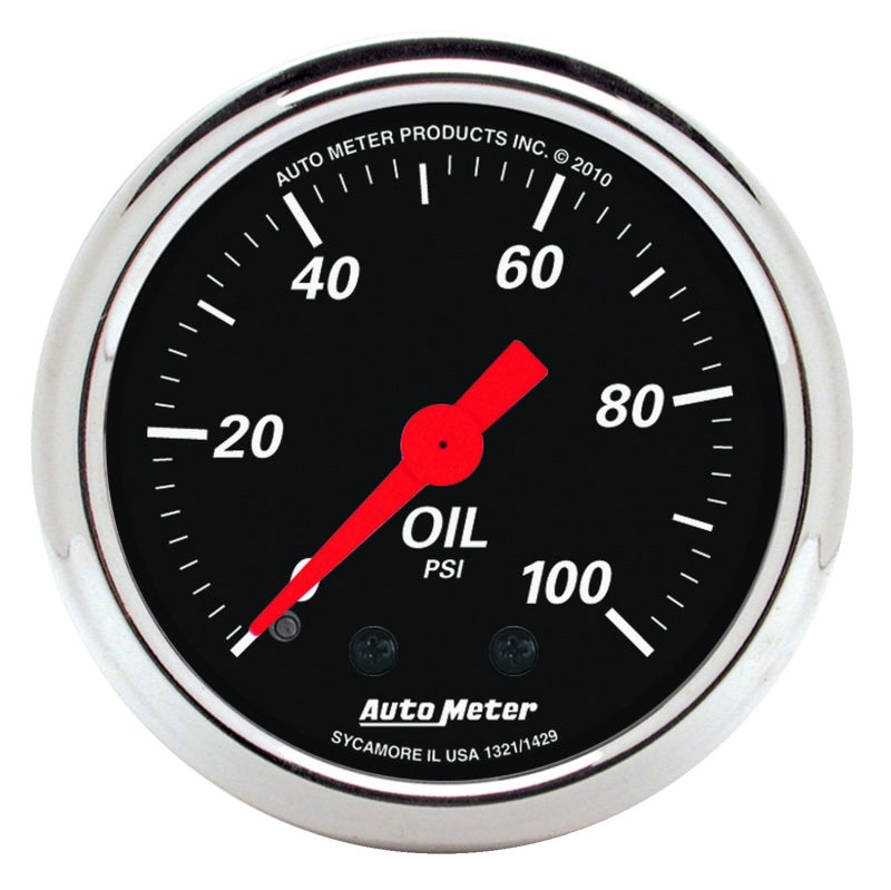 AutoMeter Gauge Oil Press 2-1/16in. 100PSI Mech Designer Black