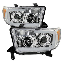 Load image into Gallery viewer, xTune Toyota Tundra 07-13 LED Light Bar Projector Headlights Chrome PRO-JH-TTU07-LED-C