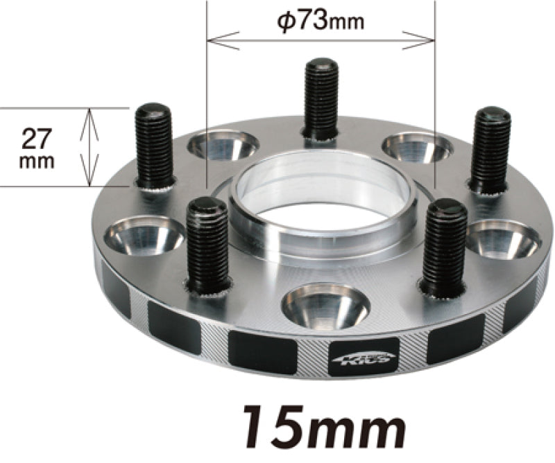 Project Kics 12X1.25 HUB56MM 5x114.3 Wide Tread Spacers - 15MM