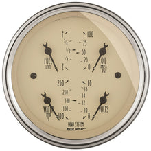 Load image into Gallery viewer, AutoMeter Gauge Kit 2 Pc. Quad &amp; Tach/Speedo 3-3/8in. Antique Beige