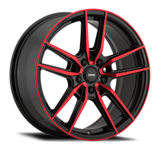 Load image into Gallery viewer, Konig Myth 18x8 5x114.3 ET43 Gloss Black w/ Red Tinted Clearcoat