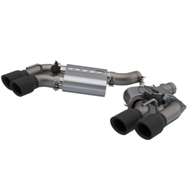 QTP Screamer Axle Back Quad Tip Exhaust System for 2016-2024 Chevrolet Camaro SS featuring black tips.