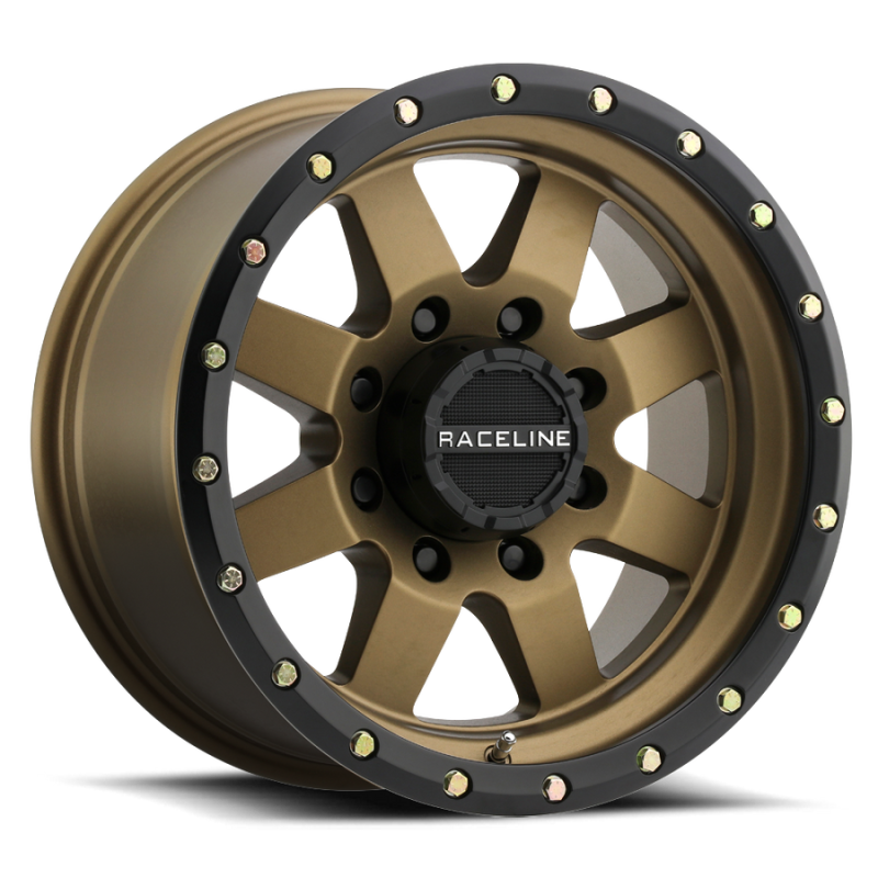 Raceline 935BZ Defender 20x9in / 5x127 BP / -12mm Offset / 83.82mm Bore - Bronze Wheel