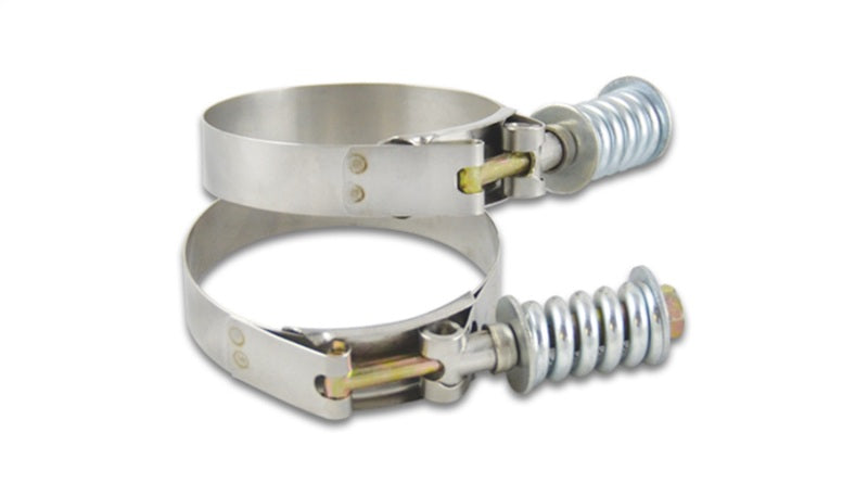 Vibrant SS T-Bolt Clamps Pack of 2 Size Range: 3.53in to 3.83in OD For use w/ 3.25in ID Coupling