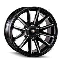 Load image into Gallery viewer, Mayhem 8109 Crossfire 20x9.5 / 6x135 BP / 10mm Offset / 87.1mm Hub Black w/ Milled Spokes Wheel