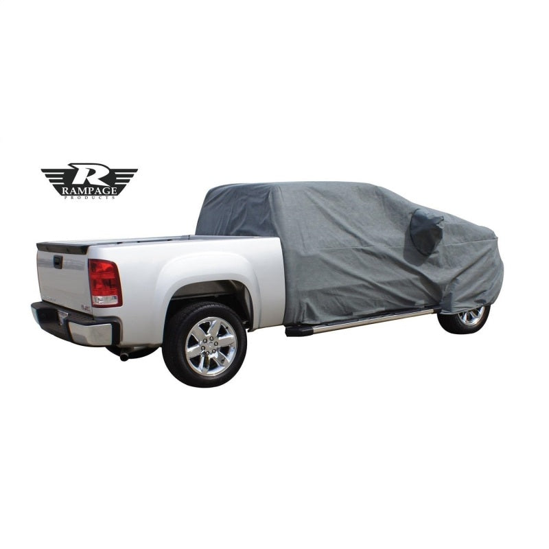 Rampage 1999-2019 Universal Easyfit Truck Cover 4 Layer - Grey on a truck, showcasing its full coverage for reliable protection.
