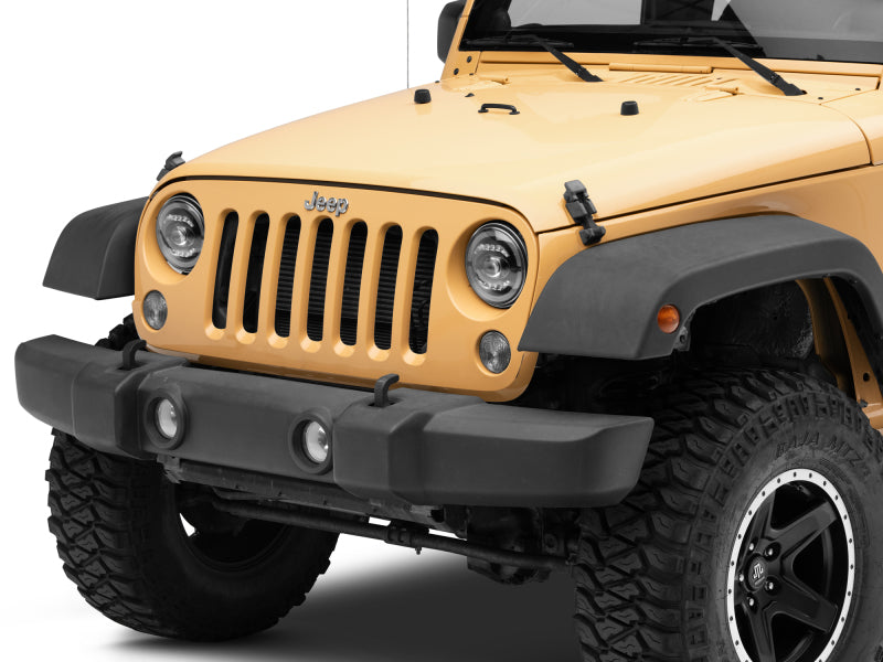 Raxiom 07-18 Jeep Wrangler JK Axial Series LED Headlights- Black Housing (Clear Lens)